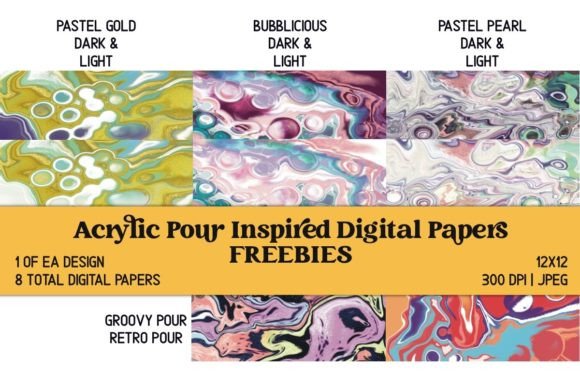 Free Acrylic Pour Digital Papers for Your Next Project