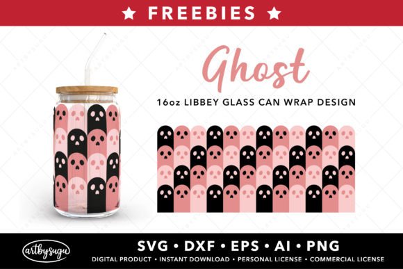 Halloween Ghost Glass Wrap SVG Freebies for Creators