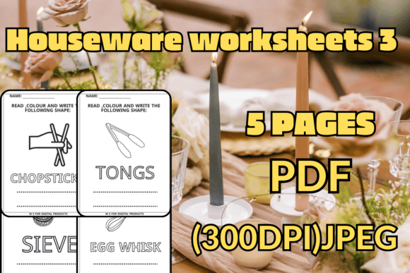 House Ware Worksheets 3: Freebies for Creative Learning