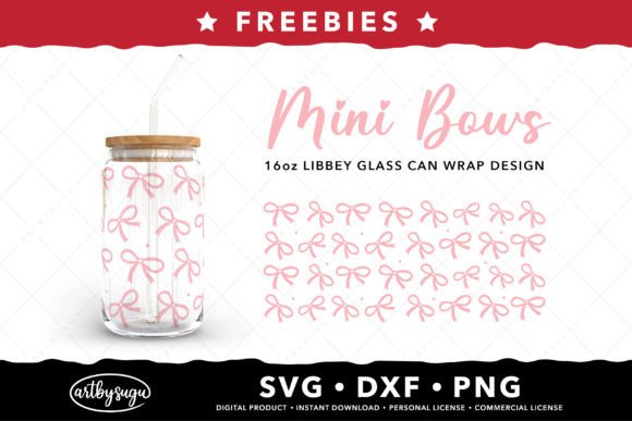 Mini Bows Libbey Can Glass Wrap Freebies: A Designer's Delight