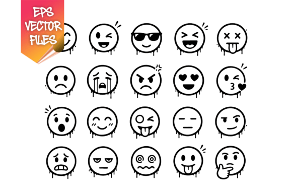 Minimal Drip Emoji Icon Set: Urban Edge Meets Modern Design