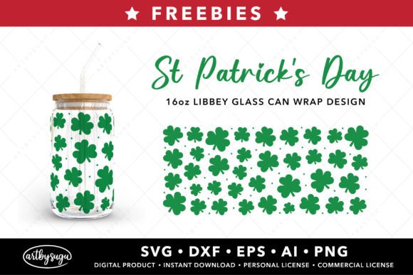 Shamrock Can Glass Wrap SVG Freebies: A Festive Design Asset