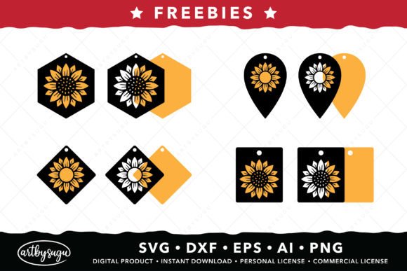 Sunflower Stacked Earrings SVG Freebies: A Crafter’s Design Asset
