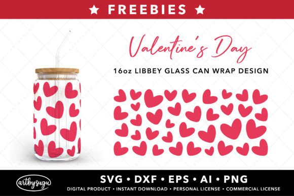 Valentines Libbey Glass Can SVG Freebies: Beyond the Romance
